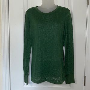 Decree Green Sheer Long Sleeve Shirt. Size Large.